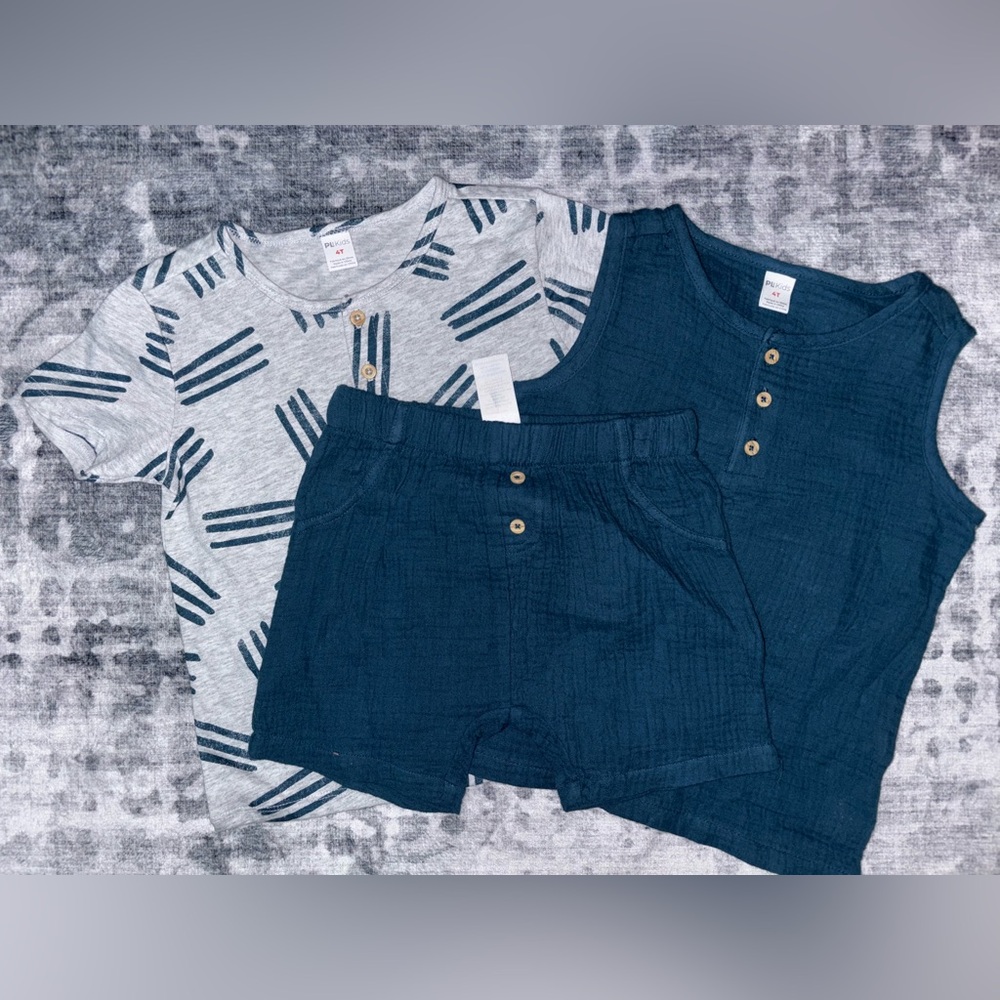 Blue and Gray Two-Piece Set